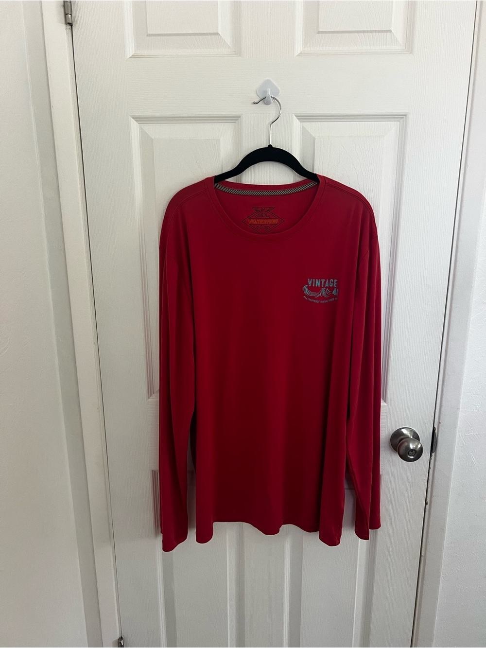 Weatherproof Red Long-Sleeve Crewneck Tee